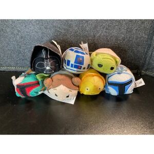 Disney Star Wars Tsum Tsum Plush Set‎ Darth Vader Yoda Leia R2D2 Boba Fett C3PO